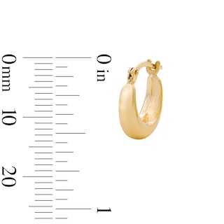 10K Gold Bonded Tapered Sculpted Hoop Earrings