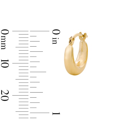 10K Gold Bonded Tapered Sculpted Hoop Earrings