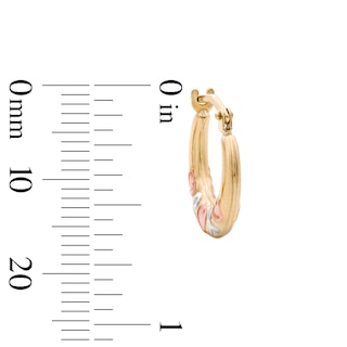 10K Gold Bonded Tri-Tone “XO” Hoop Earrings