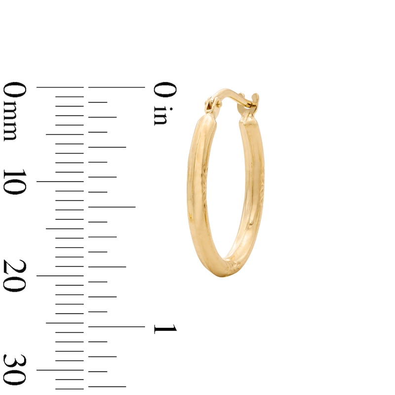 10K Gold Bonded Etched Hoop Earrings