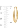 10K Gold Bonded Twist Tapered Hoop Earrings