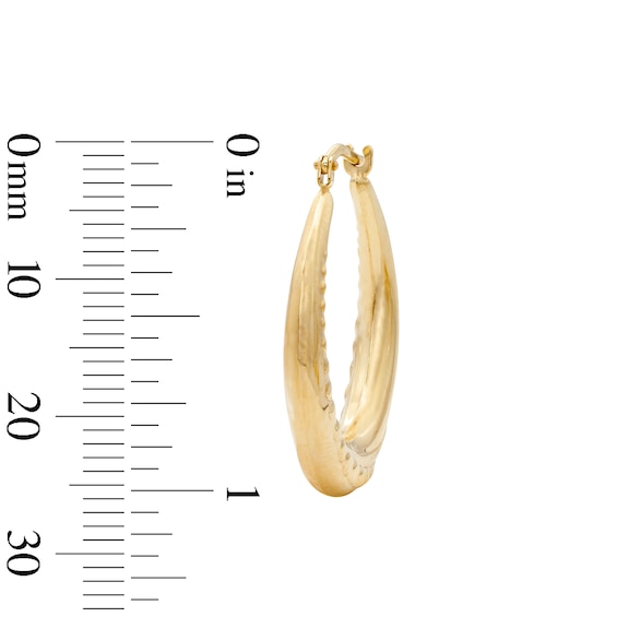 10K Gold Bonded Twist Tapered Hoop Earrings