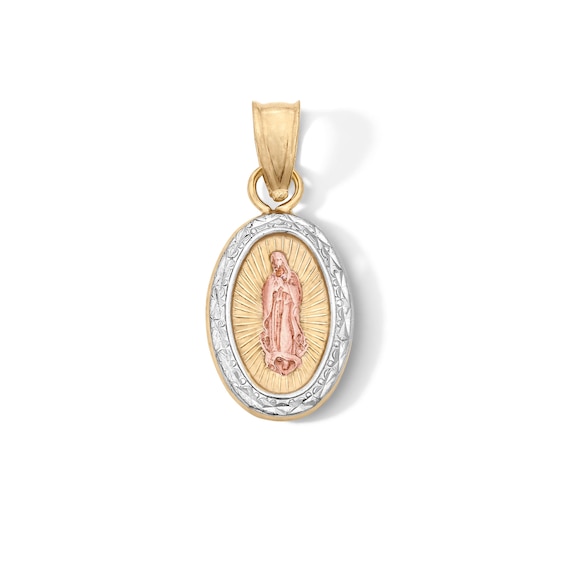 10K Gold Bonded Tri-Tone Our Lady of Guadalupe Charm