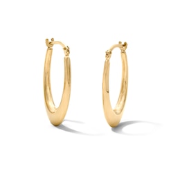 10K Gold Bonded 21mm Graduated Oval Hoops