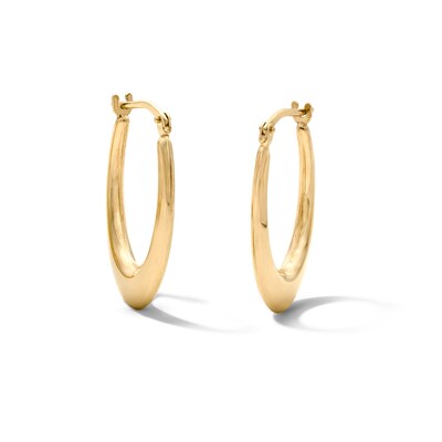 10K Gold Bonded 21mm Graduated Oval Hoop Earrings