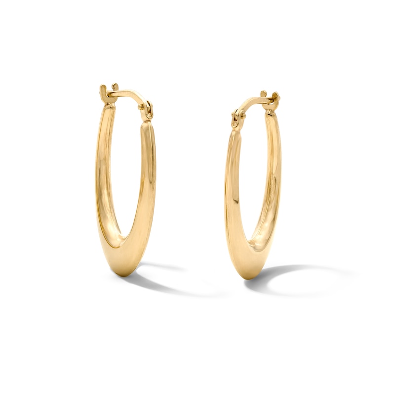 10K Gold Bonded 21mm Graduated Oval Hoop Earrings