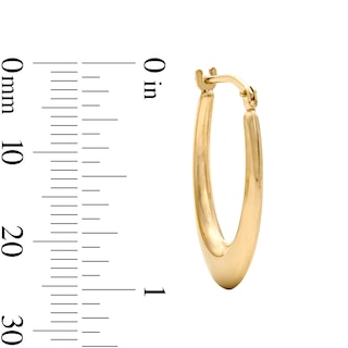10K Gold Bonded 21mm Graduated Oval Hoop Earrings