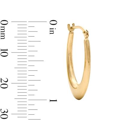 10K Gold Bonded 21mm Graduated Oval Hoop Earrings