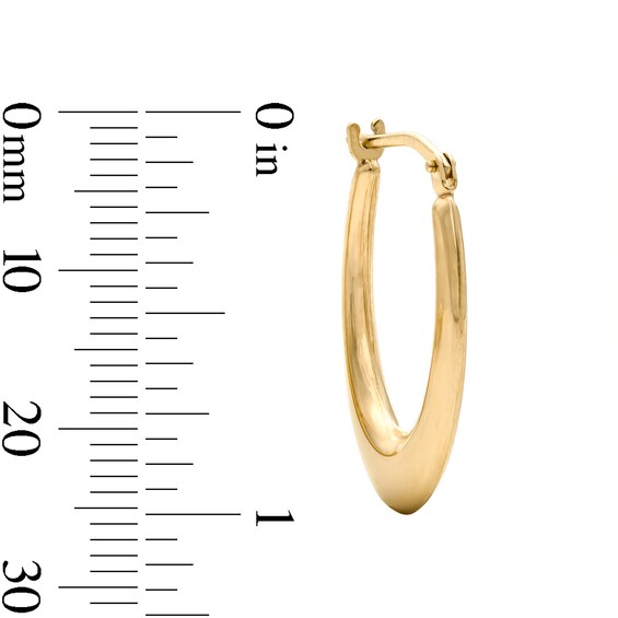 10K Gold Bonded 21mm Graduated Oval Hoop Earrings