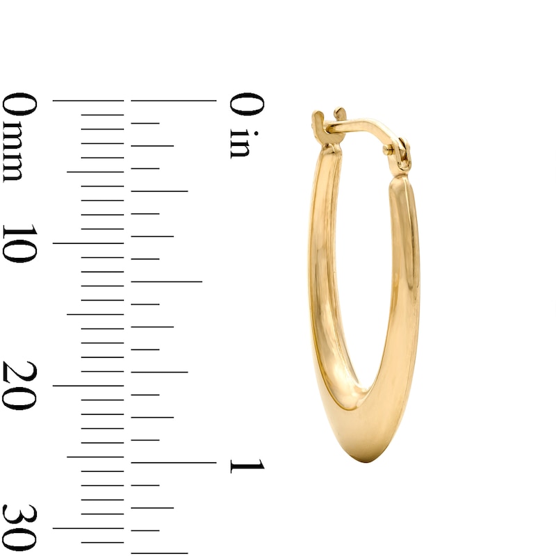 10K Gold Bonded 21mm Graduated Oval Hoop Earrings