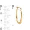 Thumbnail Image 2 of 10K Gold Bonded Ripple Texture Oval Hoop Earrings