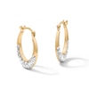 10K Gold Bonded Two-Tone Diamond-Cut Hoop Earrings
