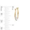 10K Gold Bonded Two-Tone Diamond-Cut Hoop Earrings