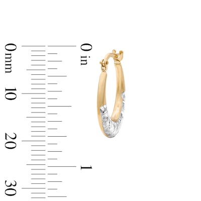 10K Gold Bonded Two-Tone Diamond-Cut Hoop Earrings