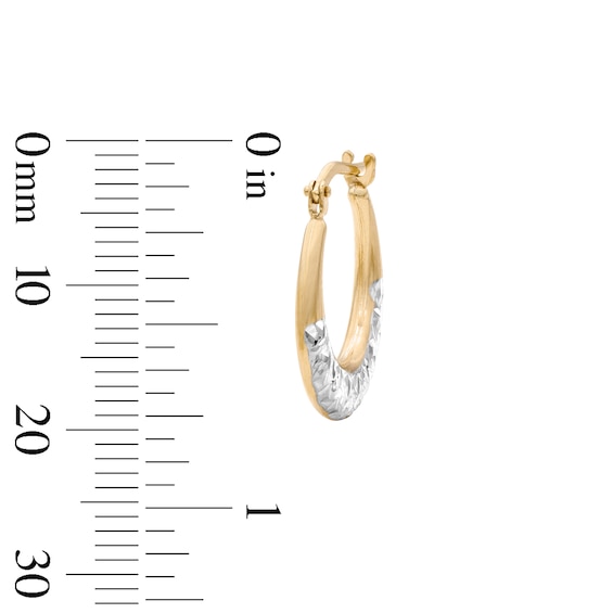 10K Gold Bonded Two-Tone Diamond-Cut Hoop Earrings