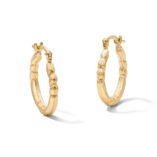 10K Gold Bonded Rope Twist Hoop Earrings