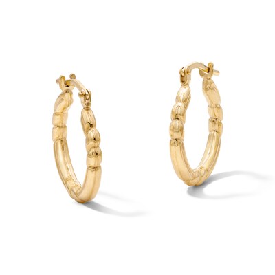 10K Gold Bonded Rope Twist Hoop Earrings