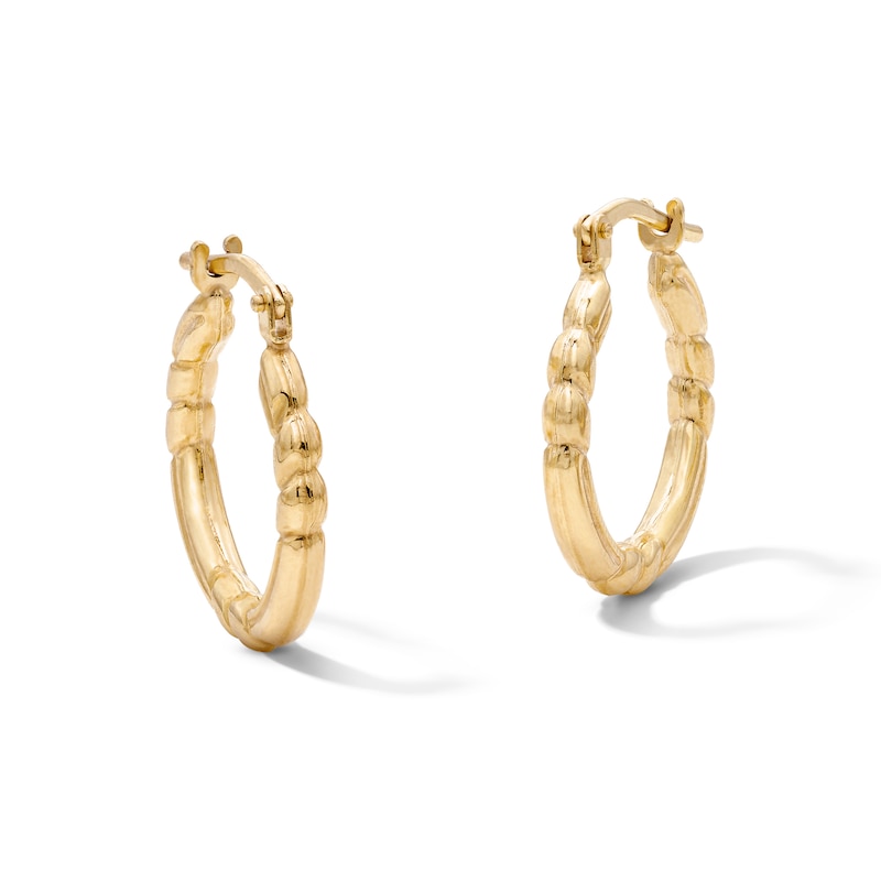 10K Gold Bonded Rope Twist Hoop Earrings