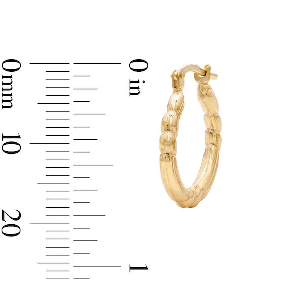 10K Gold Bonded Rope Twist Hoop Earrings