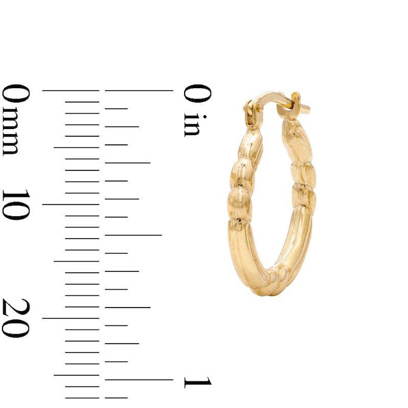 10K Gold Bonded Rope Twist Hoop Earrings