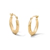 10K Bonded Gold Textured Geometric Hoop Earrings