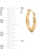 10K Bonded Gold Textured Geometric Hoop Earrings