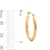 10K Bonded Gold Swirl Textured Oval Hoop Earrings