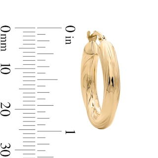10K Gold Bonded Swirl Hoop Earrings