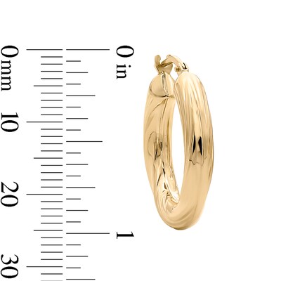 10K Gold Bonded Swirl Hoop Earrings