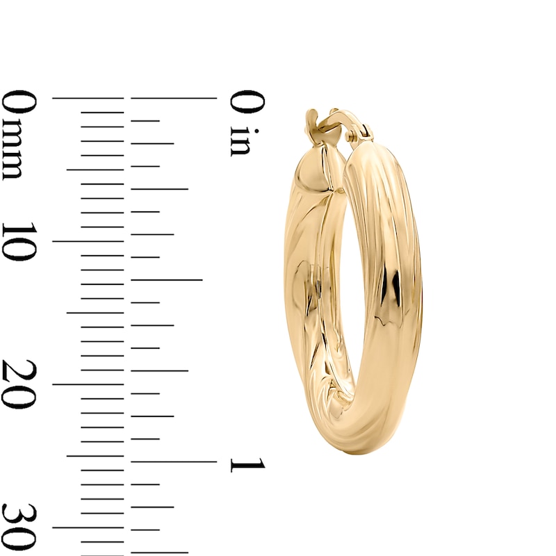 10K Gold Bonded Swirl Hoop Earrings