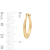 10K Gold Bonded Knife Edge Textured Hoop Earrings