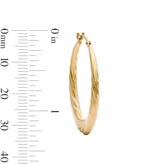 10K Bonded Gold Swirl Textured Hoop Earrings
