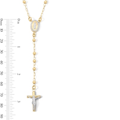 10K Gold Bonded Rosary Two-Tone Necklace - 17″ + 2″