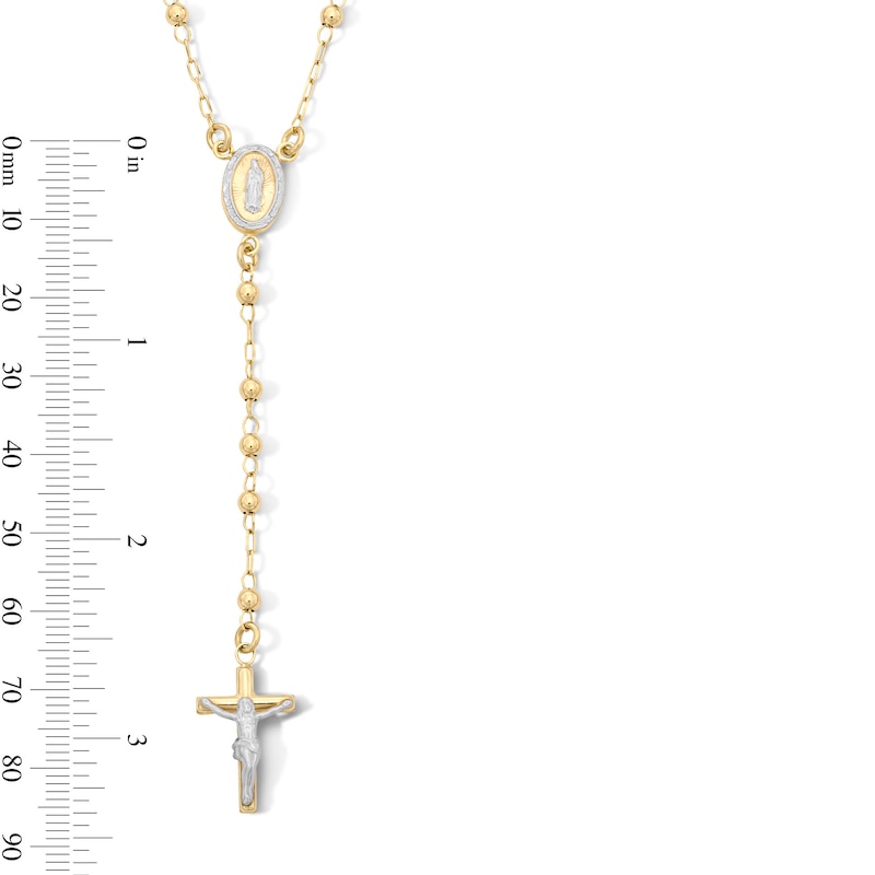 Main Image 4 of 10K Gold Bonded Two-Tone Rosary Necklace - 17″ + 2″