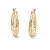 10K Gold Bonded Sculpted Twist Oval Hoop Earrings