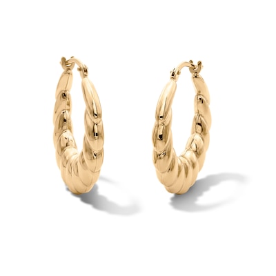 10K Gold Bonded Croissant Hoop Earrings