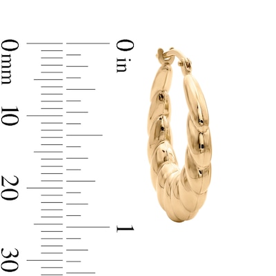 10K Gold Bonded Croissant Hoop Earrings