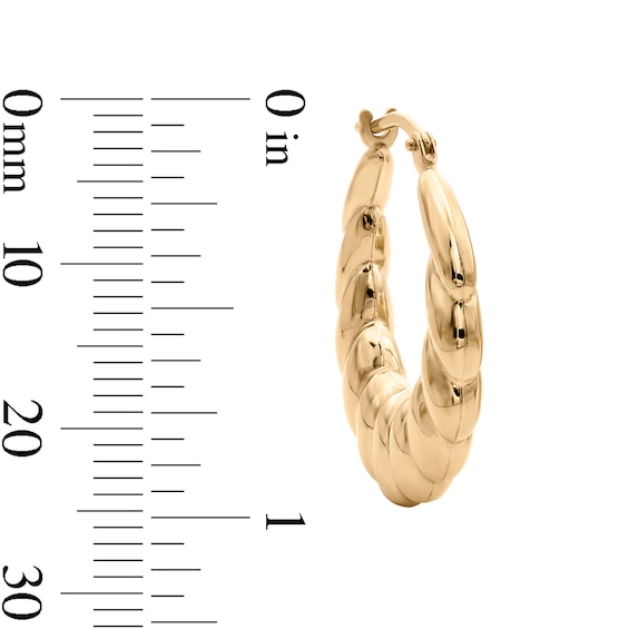 10K Gold Bonded Croissant Hoop Earrings