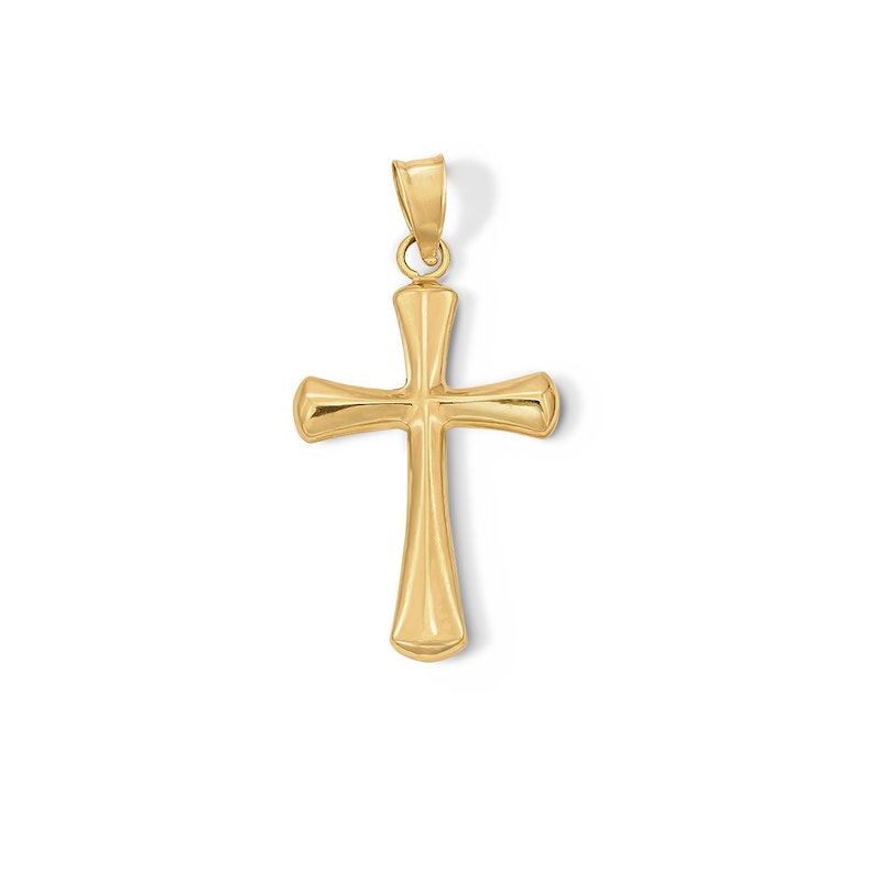 10K Hollow Gold Bonded Cross Necklace Charm