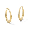 Thumbnail Image 1 of 10K Gold Bonded Two-Tone Diamond-Cut Twist Hoop Earrings