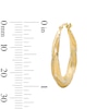 Thumbnail Image 2 of 10K Gold Bonded Two-Tone Diamond-Cut Twist Hoop Earrings