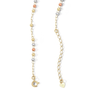 10K Gold Bonded Bead Rosary Two-Tone Necklace - 17″ + 2″