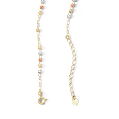 10K Gold Bonded Bead Rosary Two-Tone Necklace - 17″ + 2″