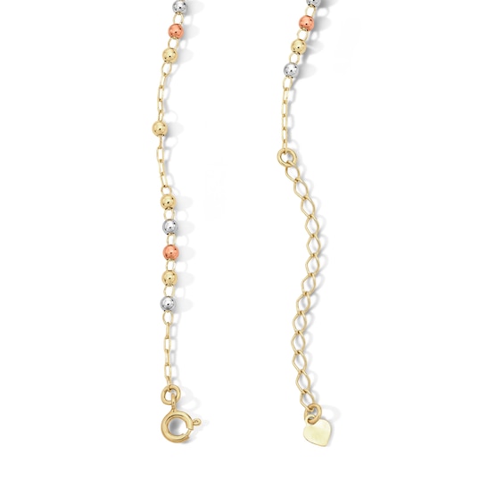 10K Gold Bonded Bead Rosary Two-Tone Necklace - 17″ + 2″