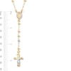 Thumbnail Image 4 of 10K Gold Bonded Tri-Tone Bead Rosary Necklace - 17″ + 2″