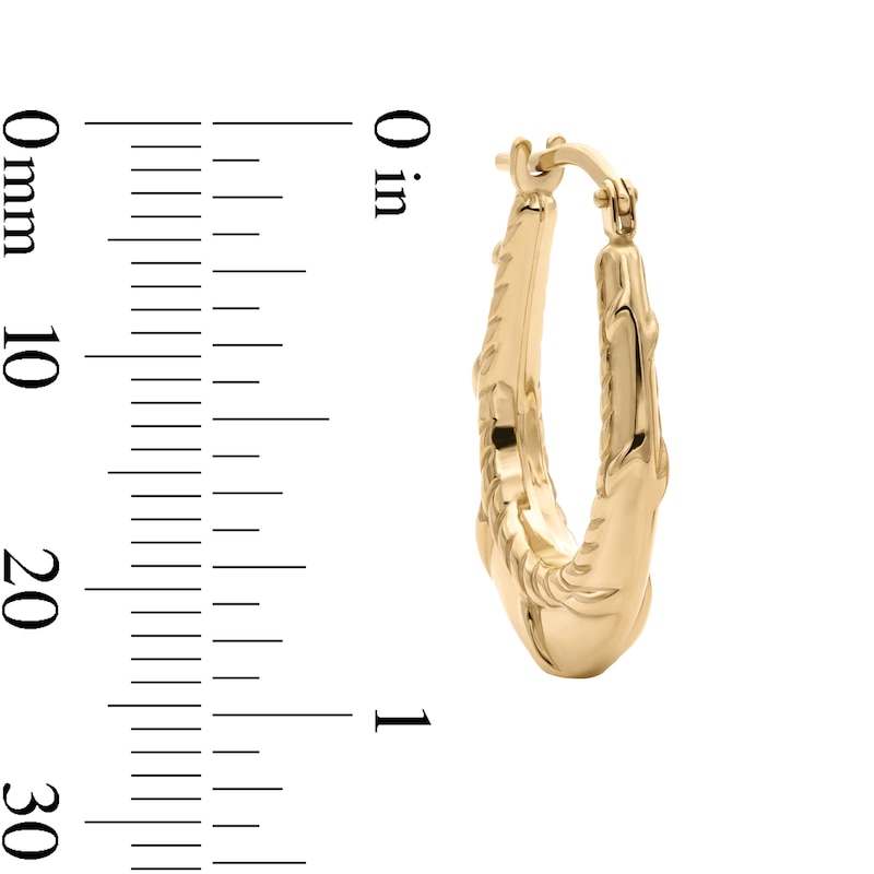 Main Image 2 of 10K Gold Bonded Oval Rope Twist Hoop Earrings