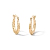 10K Bonded Gold Bamboo Hoop Earrings
