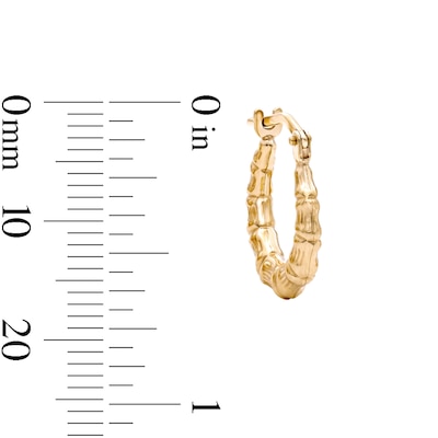 10K Bonded Gold Bamboo Hoop Earrings
