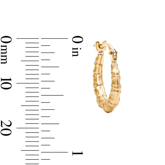 10K Bonded Gold Bamboo Hoop Earrings