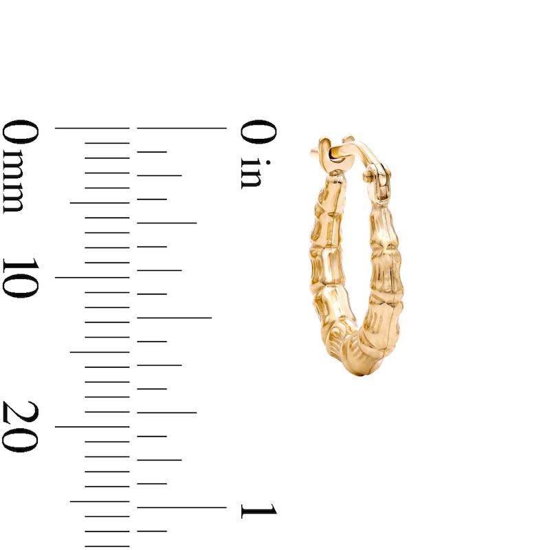 10K Bonded Gold Bamboo Hoop Earrings